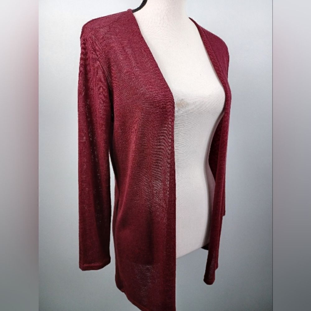 ‼️final must bundle‼️ Burgundy Lightweight Knit Cardigan Open Front - Picture 4 of 7